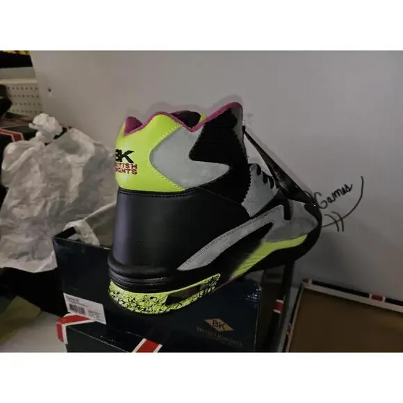 British Knights Dymacel High Tops Size 9.5 Shoes NWT Grey/lime Green/cobal #207